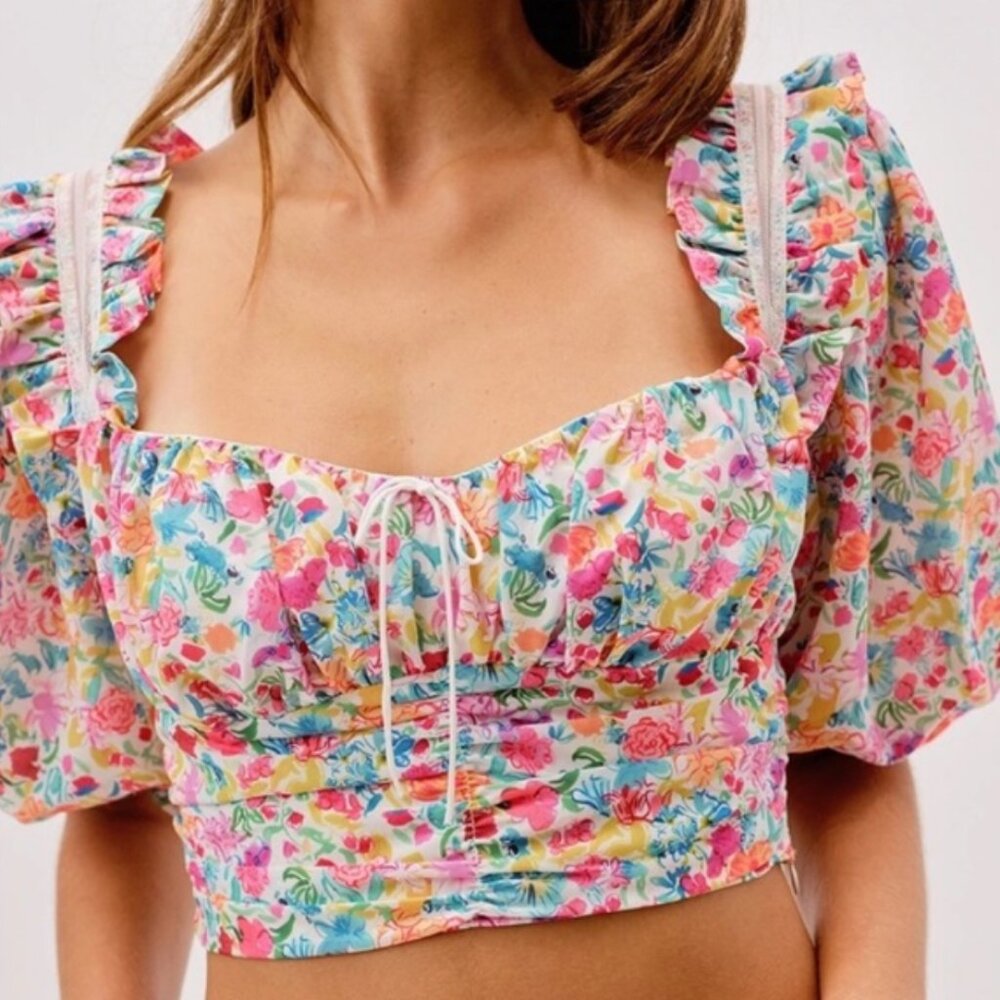 NWT For Love and Lemons Claude Crop Top Size S